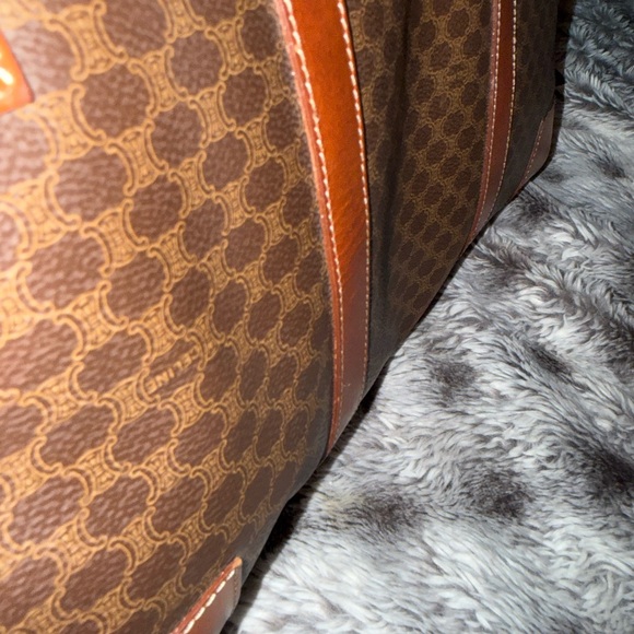 CELINE Brown and Tan Travel Duffel Bag 90s Vintage 🔥 - Picture 4 of 12